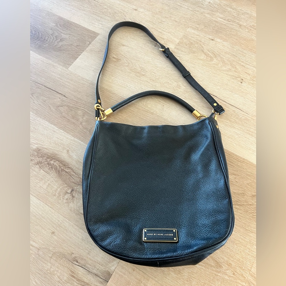 Marc by Marc Jacobs black leather hobo crossbody bag